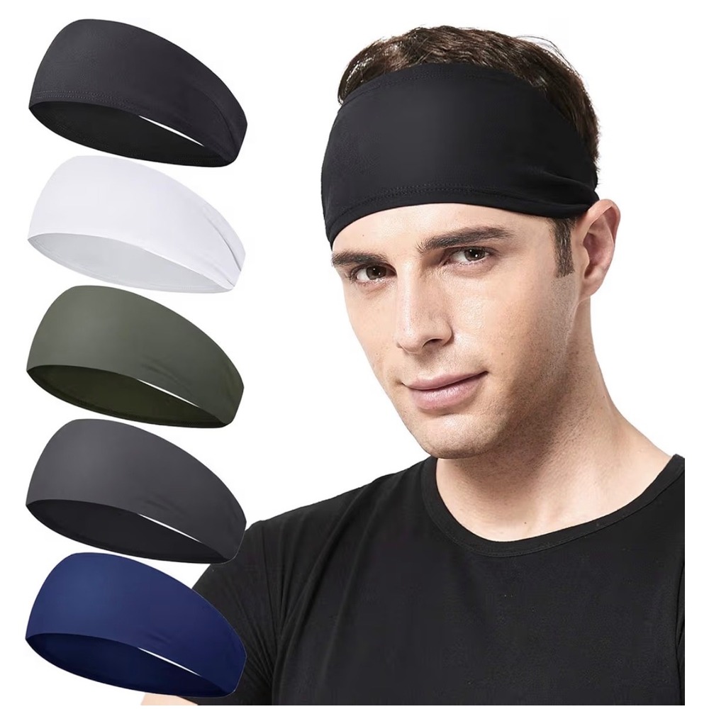 Unisex Running Headband 5 Pack Sweatband Sports Hairband Fitness Workout